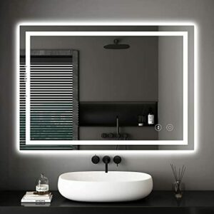 Dripex Espejo de Baño con Luz LED 50 x 70 cm, Antivaho, Int…