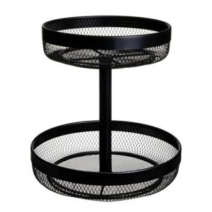 LOLAhome Frutero de diseño con 2 alturas de metal negro de…