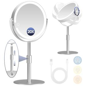 B Beauty Planet Espejo de aumento con luz, espejo de maquil…