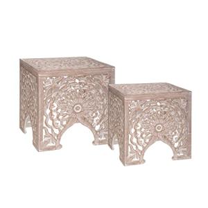 ATMOSPHERA CREATEUR D'INTERIEUR Mesa Auxiliar Terre Beige x2
