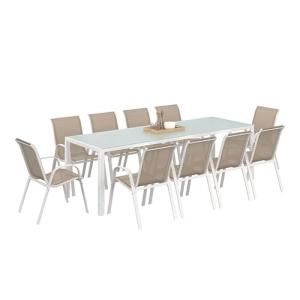 IDMarket – Salón de jardín Madrid Mesa 240 CM y 10 sillas a…