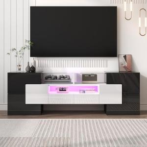 Moimhear Elegante mueble de TV de 145 x 30 x 51 cm, armario…