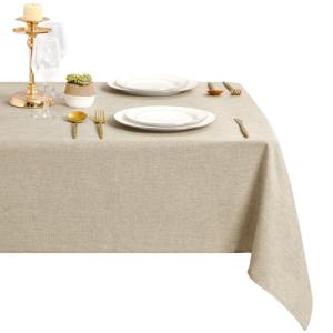 DWCN Mantel de Lino Beige con Aspecto de Lino, Antimanchas…