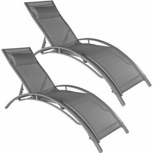 TecTake® Set de 2 Tumbonas Jardín Exterior, Tumbona Plegabl…