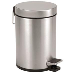 Axentia Cubo de basura de acero inoxidable mate cepillado y…