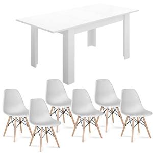 HABITMOBEL Mesa Comedor Blanca 140 Extensible a 190 cm y 6…