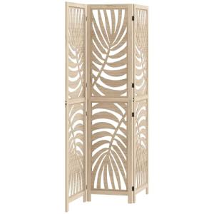 HOMCOM Biombo de 3 Paneles Separador de Ambientes Plegable…