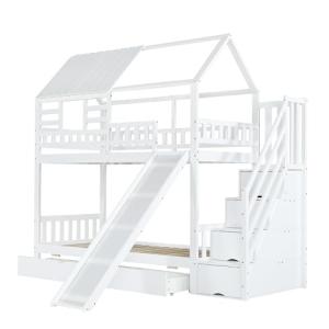 Azkoeesy Litera Infantil con tobogán y Escalera, Cama para…