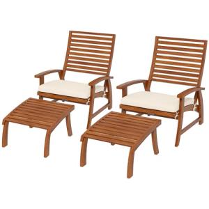 Outsunny Sillones de jardín - Silla de jardín con reposapié…