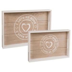Out of the blue Set de 2 Bandejas de Madera Gris 144194 30…