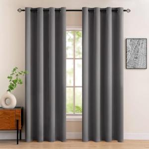 MIULEE Cortinas Salon Opacas 2 Piezas, Gris Cortinas Dormit…