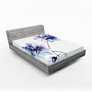 ABAKUHAUS Floral Sábana Elastizada, Retro Flores Acuarela,…