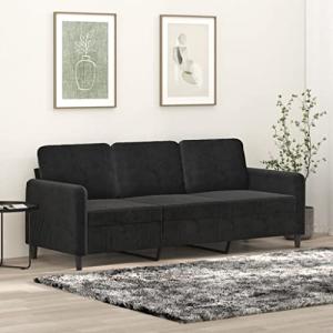 LAPOOH Sofá de 3 plazas Terciopelo Negro 180 cm, Sofas De S…