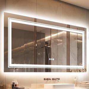 LUVODI Espejo LED de Baño 120x80cm: Retroiluminado Antivaho…