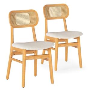 HOMN LIVING Pack 2 sillas Boira Roble con Tela Borreguito,…