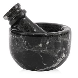 Juego de mortero y mortero de mármol de 3 pulgadas, negro h…