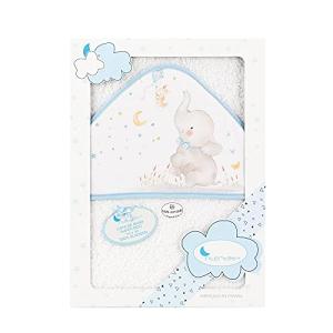 Interbaby 01227-11 - Capa de baño ELEFANTE blanco y azul, u…