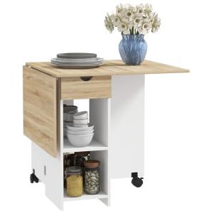 HOMCOM Mesa Plegable de Comedor Mesa de Cocina Plegable con…