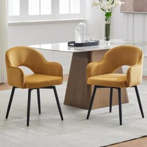 chairus Juego de 2 Sillas de Comedor Terciopelo Sillas de C…