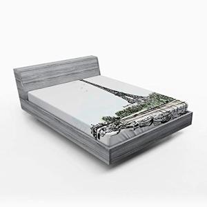 ABAKUHAUS París Sábana Elastizada, Torre Eiffel Aves árbole…