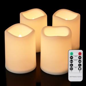 FREEPOWER Juego de 4 velas LED para exteriores, resistentes…