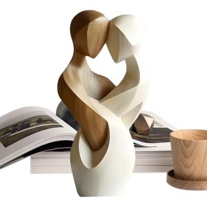 Ahuuen Estatua de Pareja de Madera - Adorno Manual De Mesa…