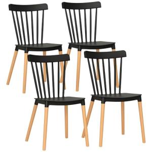 HOMCOM Juego de 4 Sillas de Comedor Estilo Nórdico Sillas d…