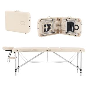 YOUNIKE Camilla de Masaje Móvil Plegable Beige y Ajustable…
