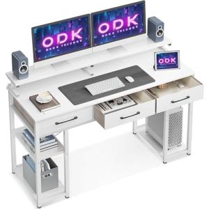 ODK Escritorio con 3 Cajones, Mesa Escritorio con Estante,…