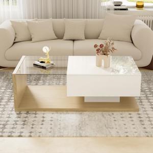 Mesa de centro de 105 x 55 x 32,5 cm, mesa auxiliar, mesa d…