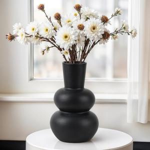 Winter Shore Jarron Ceramica Negro Pequeño para Flores - El…