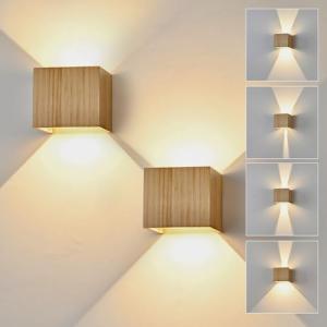 Doughelec Aplique pared Interior LED 6W Madera, Lámpara de…