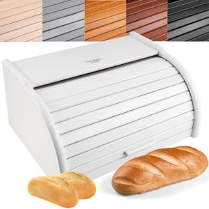 Creative Home Grande Panera Madera Contenedor para Pan Blan…