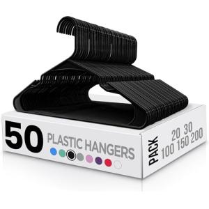 Utopia Home Paquete de 50 Perchas de Plástico Ahorradoras d…