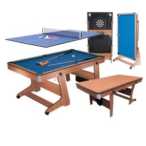 BCE Mesa de billar plegable 3 en 1 de 6 pies con tablero de…