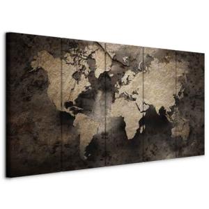 murando Cuadro en Lienzo Mapamundi 225x90 cm 5 partes Impre…