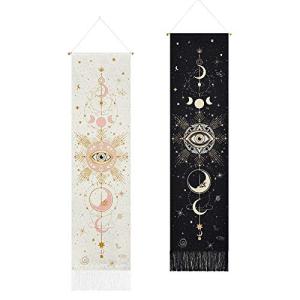 Yugarlibi Juego de 2 tapices de pared con fases de la luna,…