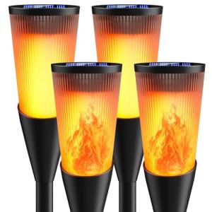 FIFlying Luces de Llamas Solar Exterior Jardin, 4 Piezas An…