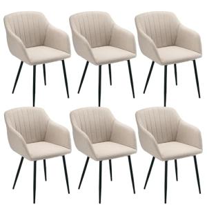 Goeurvant Sillas Comedor Pack 6 con Reposabrazos Silla Come…