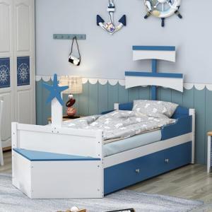 Moimhear Cama infantil de madera 90 x 200 cm, diseño de bar…