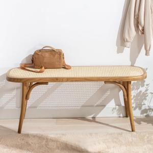 Ya-Home Banco de Comedor Madera Banco de Rattan Rústico, Ba…