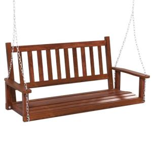 KOMFOTTEU Columpio de Madera de Álamo de 2-3 Plazas, Banco…