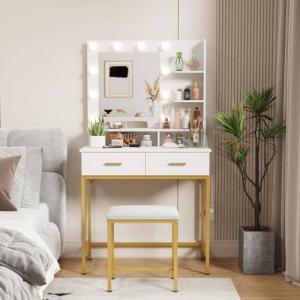 Lifewit Tocador de Maquillaje con Espejo y Luz, Lluminación…