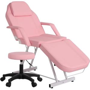 JINPALAY Camilla Masaje Plegable con Taburete 3 Zonas Cama…