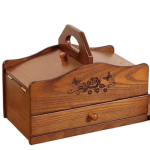 Caja de Costura de Madera Con 2 Cajones - Organizador para…