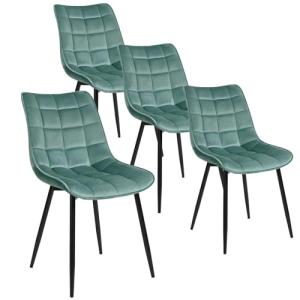 WOLTU Pack de 4 Sillas de Comedor Asiento de Terciopelo Est…