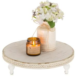 Hanobe Elevadores redondos de madera: bandejas decorativas…