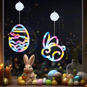 Qedertek Decoracion Pascua, Cortina Luces con Huevos & Cone…