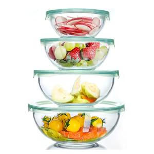 Luvan Ensaladeras Cristal con Tapas, Conjunto 4 Cuencos de…