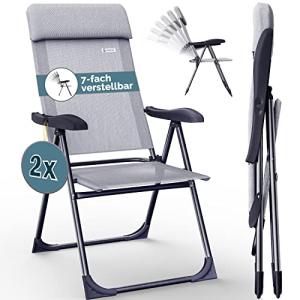 CASARIA Set de 2 Sillas de Jardín Plegables Silla Camping B…